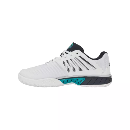 Zijaanzicht K-Swiss Express Light 3 Padel White Carbon Baltic Padelshopwestland.nl